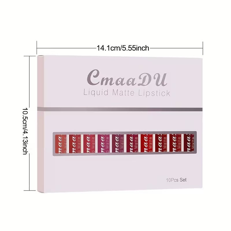 Coffret de 10 rouges à lèvres liquides mates