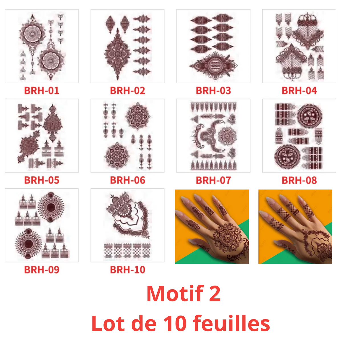 Tatouage Temporaire au Henné Imperméable
